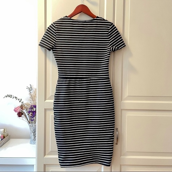 ZARA STRIPED MIDI DRESS SZ M - Picture 4 of 5